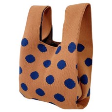 Sayaka 紗彌佳 日系手作工藝可愛圓點毛線編織手提包, 棕色