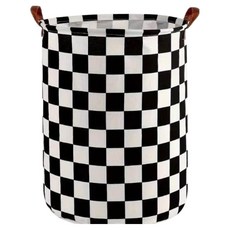 指標圖案布藝可愛設計洗衣籃, 黑白格紋