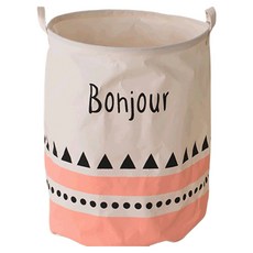 사인포스트 패브릭 귀여운 디자인 빨래바구니, 핑크삼각