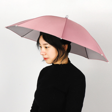 웰티움 아웃도어 낚시 방수 햇빛차단 편리한 핸즈프리 모자형 우산, 핑크, 1개