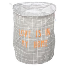 指標圖案布藝可愛設計洗衣籃, 灰色格紋