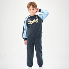 JELISPOON 兒童運動風線條撞色上衣 + 下著套組