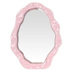 아워웍스 물결모양 인테리어 탁상용 화장 거울, 핑크