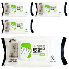 케이티무역 UH홈데코 베이킹소다 물걸레청소포 50p, 4개