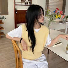 Planday 女款Vince V領寬鬆版型針織背心