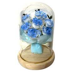 永生花玻璃罩 附禮盒, 碎冰藍