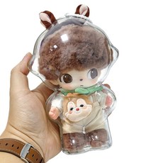 迪士尼 DIMOO 世界系列公仔鑰匙圈保護套, 1個, 奇奇與蒂蒂 透明, 17.7cm