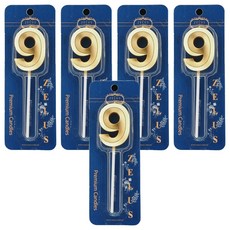 ZELUS GFD-5卡裝9號蠟燭 金香檳色 + 金藍色 + 金紅色 + 金綠色 + 金色 隨機出貨, 0.7kg, 1組, 無香味