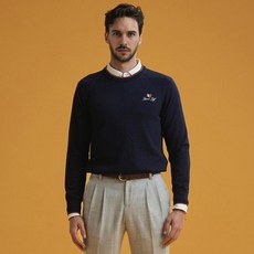 GARMENT GOLF 男款羊毛拉克蘭飛行員夾克長袖針織衫 GMKPC306