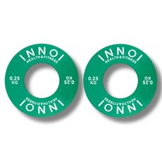 이노이 경량 원판 바벨 중량 저중량 헬스 역기 라운드스틸, 그린, 2개, 0.25kg