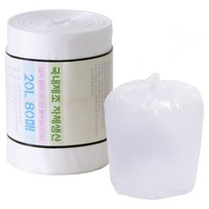뜯어쓰는 배접형 다용도 분리수거 재활용 롤백 비닐 실속 쓰레기봉투 80p, 1개, 20L
