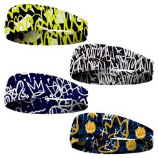 Glowus 防汗運動髮帶 4件組, 1套, 混合色