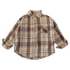 EYOUMONG 兒童Mialie格紋休閒寬鬆長袖襯衫