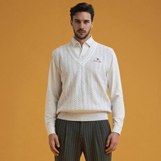 GARMENT GOLF 男性羊毛麻花短版針織背心 GMKVC316