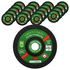 3M GREEN CORPS 60號 偏心研磨石 砂輪機磨片 100mm, 20個
