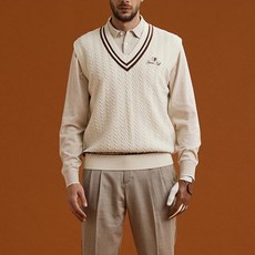 GARMENT GOLF 男士羊毛麻花布勞森針織背心 GMKVC316