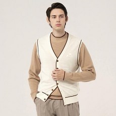 GARMENT GOLF 男款羊毛全開襟針織背心 GMKVC315