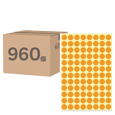 鶴屋 圓形 圓點標籤 101F 橙色, 1個, 960個裝