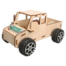 Nectron 科學實驗 DIY 組裝 STEAM 教育 木製 模型 汽車 飛機 套組 聲音辨識 汽車 135 x 83 x 72 mm, 1個
