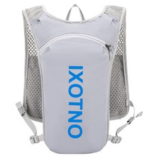 這對夫妻戶外跑步馬拉松網狀收納包背心背包, 1個, 灰藍色