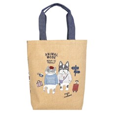 kUSUgURU JAPAN 日本眼鏡貓 帆布手提肩背兩用包 Animal Mode款, 黃色