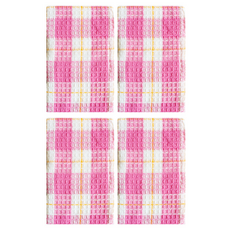 THEIA 日式純棉廚房抹布 4入組 C 粉紅色, 1套