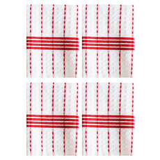 Theia 日式風格純棉廚房抹布 4入組 A款 酒紅色, 1套