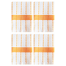 THEIA 日式純棉廚房抹布 4入組 A 橘色, 1套