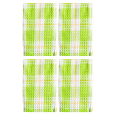 Teia 日式純棉廚房抹布 4入組 C 綠色, 1套