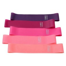 TPE 瑜珈環狀彈力帶 5件組, 1套, 粉紫色