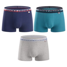 럭키크라운 주니어용 모달스판 학생 드로즈 사각팬티 3종 세트