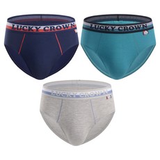 럭키크라운 주니어용 모달스판 학생 브리프 삼각팬티 3종 세트