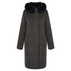 올리비아하슬러 여성용 알파카 혼방 체크 코트 OHBWCT205