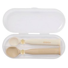 락앤락 리틀럽 셀프스탠딩 흡착 실리콘 스푼 2종 세트, 아이보리, 1세트