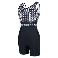 renoma 女款泳衣 幾何圖案 U型美背 三分連身泳衣 RN-LF2F562