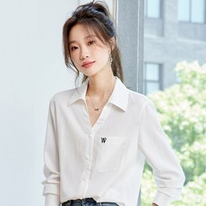 POPLARNC 女性W刺繡翻領襯衫 P25FST081128