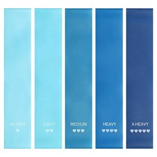 TPE 瑜珈環狀彈力帶 5件組, 1套, 藍色