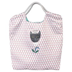 kUSUgURU JAPAN 日本眼鏡貓 Parlor Suzuran-do系列 水鑽皇冠 夢幻緞面 手提肩背傘繩購物三用包, 粉色