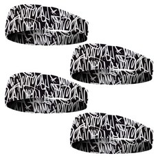 Glo-us 防汗運動髮帶, 黑色, 4個