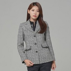 크로커다일 레이디 여성용 모던 시크 모노톤 트위드 자켓 CLCWJK302