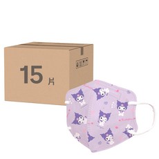 ONEDER 旺達棉品 兒童立體口罩, 15片, 1組, 酷洛米/滿版