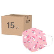 ONEDER 旺達棉品 兒童立體口罩, 15片, 1組, 美樂蒂/滿版