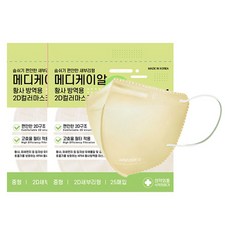 메디케이알 데일리핏 새부리형 황사 마스크 중형 KF94, 25개입, 2개, 미디베이지