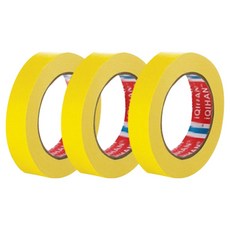 다다 칼라 종이 디자인 마스킹 테이프 20mm x 15m, 옐로우, 3개