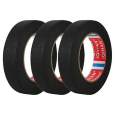 다다 칼라 종이 디자인 마스킹 테이프 20mm x 15m, 블랙, 3개