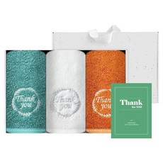 Songwol 松月 節慶活動 感謝回禮 洗臉毛巾 200g 3入 + 白色牛皮紙盒 + 感謝貼紙套組, 1套, 隨機出貨(毛巾)