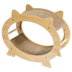 喵仙兒 迷你電視貓抓窩, 1個, 原木色