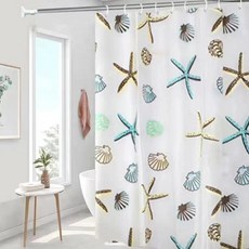 KODACHIEF 인테리어 욕실 샤워부스 화장실 일상감성 샤워커튼, 불가사리, 1개