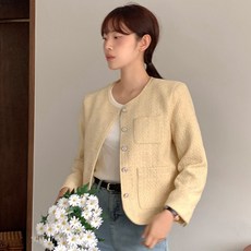 URBANLINE 女款 Sella 賓客穿搭 無領粗花呢外套