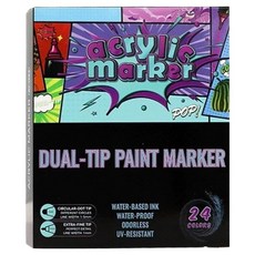 DONGA-PMS 雙頭壓克力麥克筆, 1個, 24色